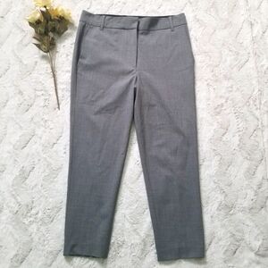Elizabeth And James Gray Flat Front Pegged Wool Cropped Pants Size 2